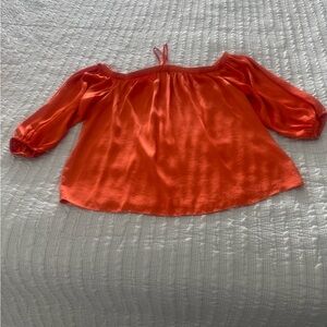 1. State Vibrant Orange Off-Shoulder Blouse